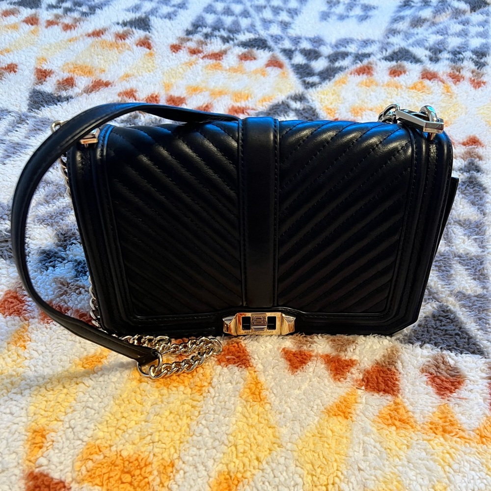 Rebecca Minkoff Women's Chevron Quilted Love Crossbody Bag